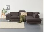 Ecksofa COTTA "Driver L-Form, B: 265 cm", braun (cacao), Sofas, B/H/T: 268cm x 73cm x 214cm, Leder PAMPAS, Ottomane rechts,mit Kopfteilverstellung,mit Bettfunktion und Bettkasten, Kunstleder SOFTLUX;LEDER BEEFY (ein abgedecktes Spalt-Rindsleder) im Sitz und Rücken (Korpus in Kunstleder);Luxus-Kunstleder;Leder Pampas (echtes Rindsleder) im Sitz und Rücken (Rückseite mit Spannstoff bezogen), Ecksofa