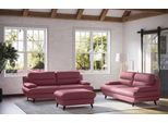 2,5-Sitzer COTTA "Pike, B: 198 cm", rot, Sofas, B/H/T: 198cm x 90cm x 95cm, Leder PAMPAS, GEDECKTES RINDSLEDER, 2 5-Sitzer, mit Metallfüße, wahlweise auch in Echtleder, B:198cm H:90cm T:95cm
