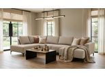 Wohnlandschaft OTTO HOME "Tournon U-Form, XXL Sofa, Breite 333 cm, Webstoff, Chenille", braun (cappuccino), B:333cm H:85cm T:198cm, 100% Polyester, Sofas, Wohnlandschaft, Designsofa im nordischen Stil, Wellenunterfederung, Metallfüße