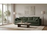 Big-Sofa OTTO HOME "Coray", grün, B:266cm H:80cm T:113cm, 100% PES, Sofas, Big-Sofa, extra weich und kuschelig, Füllung mit Federn und Daunen