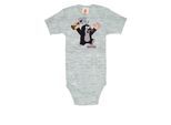 Body LOGOSHIRT "Der kleine Maulwurf", Mädchen, Gr. 62/68, EURO-Größen, grau (grau, meliert), 100% Baumwolle, bedruckt, meliert, kurz, Rundhals, Bodys Body, mit lizenzierten Originaldesign
