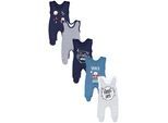 Strampler TUPTAM "Strampler Baby Strampler mit Aufdruck Spruch 5er Pack", Mädchen, Gr. 62, N-Gr, blau (astronaut weltall), Obermaterial: 100% Baumwolle CO., Overalls