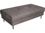 Hocker TRENDS BY HG "Summer B: 142cm, in Cord & Struktur erhältlich", grau, B:142cm H:46cm T:78cm, Hocker, Hocker, schwarze Metallfüße
