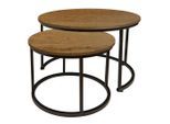 Begryf Couchtisch, Schwarz, Erle, Holzwerkstoff, Metall, Vintage, Rund, 53x47x53 cm, Wohnzimmer, Wohnzimmertische, Couchtische