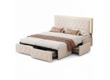 Joyfair Polsterbett, Beige, Metall, 140x200 cm, Schlafzimmer, Betten, Polsterbetten