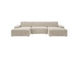 Trendmanufaktur , Creme , Textil , U-Form , 329x162 cm , Made in Europe , Rücken echt, Armteil links, Armteil rechts ,