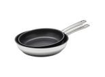 Silit Pfannenset Calabria, Schwarz, Edelstahl, Metall, 2-teilig, rund, hitzebeständige Griffe, antihaftbeschichtet, SiliTherm®-Allherdboden, Kochen, Pfannen, Pfannensets