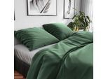 Bettwäsche WOLKENFELD "Renforcé Bettwäsche Baumwolle - Natürlich weiches Schlafgefühl", grün (waldgrün), B/L: 220cm x 240cm, 1 Stk., 2 Stk., Renforcé, B/L: 80cm x 80cm & 80cm x 80cm, 3 tlg., Renforcé, Obermaterial: 100% Baumwolle, Bettwäsche, Bettwäsche, 135x200 cm, 155x220 & Übergrößen I inkl. Kissenbezüge 80x80 I uni
