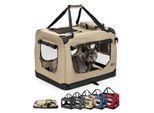 Lionto Hundetransportbox - faltbar - beige L