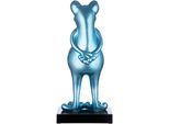 Tierfigur CASABLANCA BY GILDE "Skulptur Frosch petrol", blau, B:32cm H:68cm T:30cm, Kunstharz, Dekofiguren, Tierfigur