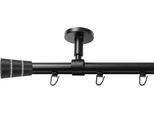 Gardinenstange SN DECO GROUP "Gardinenstange Innenlauf Rennes Ø 19 mm, 1-läufig, Fixmaß, verschraubt", schwarz, L:360cm Ø:19mm, Gardinenstangen, Gardinenstange