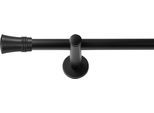 Gardinenstange SN DECO GROUP "Gardinenstange Lyon Ø 19 mm, 1-läufig, Fixmaß, verschraubt", schwarz, L:200cm Ø:19mm, Gardinenstangen, Gardinenstange