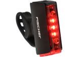 Fahrrad-Rücklicht FISCHER FAHRRAD "Display Akku Rücklicht TWIN STOP", rot (schwarz), Fahrradlampen, Fahrrad-Rücklicht