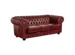 Max Winzer , Rot , Leder , Echtleder , Rindleder , 200x74x98 cm , Goldenes M, Made in Europe , Rücken echt ,