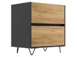 Mid.you , Graphitfarben, Eichefarben , Holzwerkstoff , 2 Schublade(n) Schubladen , 61.2x65x42 cm , Stauraum ,