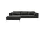 Trendmanufaktur , Anthrazit , Textil , Füllung: Schaumstoff, Silikon,Schaumstoff, Silikon , Ottomane links, L-Form , 280x168 cm , Made in EU , Bettkasten erhältlich, Stoffauswahl, seitenverkehrt erhältlich, Bettfunktion erhältlich, Hocker erhältlich, Rücken echt ,