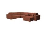 Livetastic , Kupferfarben , Textil , Buche , Hartholz , Füllung: Silikon, Schaumstoffflocken,Silikon, Schaumstoffflocken , seitenverkehrt montierbar, U-Form , 371x283 cm , Made in EU , Liegefunktion ,