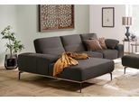Ecksofa W.SCHILLIG "run, Designsofa mit tollem Sitzkomfort, bequem, L-Form", grau (graphit z73), B:299cm H:88cm T:178cm, Longlife Xtra-Leder Z73: Naturwalkleder der Luxusklasse aus den erlesensten Rohhäuten. Hautstärke 1, 1 – 1, 3 mm;ROHLEDER Jacquard-Flachgewebe Q2 W60 (63% Polyester, 37% Polyacryl);ROHLEDER Chenille-Flachgewebe Q2 W77 (68% Polyacryl, 32% Polyester);Stoff S37 (100% Polyester), So