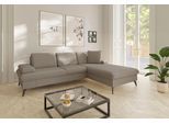 Ecksofa SIT & MORE "Morris Jubi L-Form, B: 247 cm", grau (taupe), B:247cm H:83cm T:171cm, 95% Polyester, 5% Polyamid, Sofas, Ecksofa, mit Armteilfunktion & 1 Zierkissen, optional Schlaffunktion