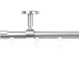 Gardinenstange SN DECO GROUP "Gardinenstange Innenlauf Brest Ø 19 mm, 1-läufig, Fixmaß", silber (chrom matt), L:480cm Ø:19mm, Gardinenstangen, Gardinenstange