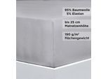 Bettlaken FLORELLA "AVANCE Jersey Elastan, 95% Baumwolle", grün (pastell grün), B:160cm L:220cm, Jersey, Obermaterial: 95% Baumwolle CO. 5% Elasthan EL., Bettlaken, Bettlaken