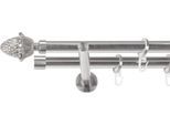 Gardinenstange SN DECO GROUP, silber (edelstahl optik), L:220cm Ø:19mm, Gardinenstangen, Gardinenstange