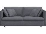 2,5-Sitzer FLEXLUX "Lovane", blau (navy blau), B:187cm H:84cm T:117cm, 62% Polyester/14% Cotton/7% Linen, Sofas, 2 5-Sitzer, Weich & anschmiegsam, große Sitztiefe auf Kaltschaum, Dekokissen inkl.