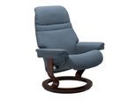 Relaxsessel STRESSLESS "Sunrise", blau (sparrow blau paloma), B:75cm H:100cm T:73cm, Leder BATICK: BATICK ist ein leicht korrigiertes, durchgefärbtes und genarbtes Möbelleder, bei dem die meisten Unebenheiten und Spuren in der Regel entfernt wurden.;Leder PALOMA: PALOMA ist ein durchgefärbtes Semianilin-Möbelleder mit natürlicher Narbung.;ROHLEDER Stoff Q2 FARON: Ein fester zuverlässiger Bouclé mi