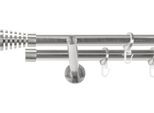 Gardinenstange SN DECO GROUP, silber (edelstahl optik), L:440cm Ø:19mm, Gardinenstangen, Gardinenstange