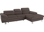 Ecksofa COTTA "Driver L-Form", braun (espresso), B:268cm H:73cm T:169cm, Struktur (100% Polyester);Chenille (90% Polyester, 10% Polyamid), Sofas, Ecksofa, mit Kopfteilverstellung, wahlweise mit Schlaffunktion & Bettkasten