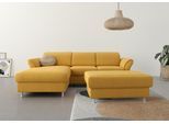 Ecksofa SIT & MORE "Apulia L-Form", gelb (mustard), B:250cm H:78cm T:185cm, Webstoff (100% Polyester);Struktur weich (90% Polyester, 10% Polyamid);Luxus-Microfaser Euphoria (100% Polyester);Samtoptik (100% Polyester), Sofas, Ecksofa, wahlweise Schlaffunktion, Bettkasten und Kopf- und Armteilverstellung