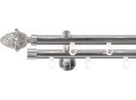 Gardinenstange SN DECO GROUP, silber (edelstahl optik), L:240cm Ø:19mm, Gardinenstangen, Gardinenstange