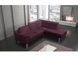Ecksofa EGOITALIANO "Shakira, Design und Sitzkomfort auf hohem Niveau, tolle Details", lila (plum), B:240cm H:84cm T:212cm, Sofas, Ecksofa, mit Ottomane, L-Form, elegante Metallfüße