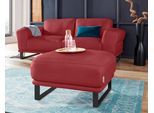 Hocker W.SCHILLIG "montanaa", rot (ruby rot z59), B:71cm H:42cm T:71cm, Hocker, Hocker, mit Metallkufen in Schwarz pulverbeschichtet, Breite 71 cm