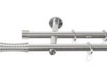 Gardinenstange SN DECO GROUP, silber (edelstahl optik), L:100cm Ø:19mm, Gardinenstangen, Gardinenstange