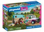 Konstruktions-Spielset PLAYMOBIL "Geländewagen mit Pferdeanhänger (72129), I Love Horses", bunt, Spielbausteine, Kinder, Kunststoff, Konstruktions-Spielset, Made in Europe