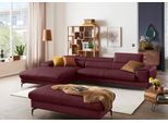 Ecksofa W.SCHILLIG "piedroo, Designsofa mit tollem Sitzkomfort, bequem und elegant, L-Form", rot (burgundy z69), B:343cm H:70cm T:193cm, Longlife Xtra-Leder Z69: Das feinnarbige, gedeckte Softleder Z69 besticht durch seine außergewöhnliche Weichheit im trendigen »Vintage-Look«, Hautstärke 0, 9 - 1, 1 mm, Sofas, Ecksofa, Kopfteilverstellung, wahlweise mit Sitztiefenverstellung, Breite 343cm