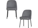 Esszimmerstuhl WOOOD "Vogue mit bezug und 3D-Muster, B 50 x T 57 x H 83 cm (2er-Set)", grau (grau, schwarz), B:50cm H:83cm T:57cm, Stühle, Esszimmerstuhl, Der WOOOD Vogue Stuhl vereint Komfort, Stoff mit 3D-Effekt & Design.