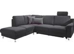 Ecksofa 3C CARINA "Korfu L-Form", grau, B:252cm H:91cm T:208cm, Chenille Easy care (100% Polyester);Struktur (100% Polyester), Sofas, Ecksofa, incl.- 1 Kopfstütze, wahlweise mit Schlafunktion und Stauraum