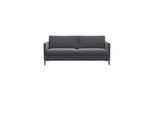 2,5-Sitzer FLEXLUX "Fiore, super bequem durch hochwertigen Sitzaufbau mit Kaltschaum", grau (soft grau), B:181cm H:85cm T:92cm, 100% Polyester, Sofas, 2 5-Sitzer, schmale Armlehnen, Füße Alu+schwarz