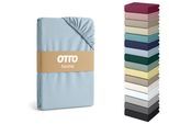 Spannbettlaken OTTO HOME "Cremona, Basic & Premium Qualität mit Elasthan", blau (hellblau), B:90cm L:200cm, Jersey (145 g/m²), Obermaterial: 96% Baumwolle, 4% Elasthan, Bettlaken, Spannbettlaken, Bettlaken für Matratzen von 20-25 cm Höhe, 96% Baumwolle & 4% Elasthan