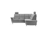 Livetastic , Silberfarben , Textil , Uni , L-Form , 231x184 cm , Made in EU , Relaxfunktion, Rücken echt, USB-Anschluss, Herz-Waage-Funktion, USB-C-Anschluss ,