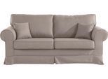 3-Sitzer OTTO HOME "Shadmoor", beige, B:210cm H:102cm T:92cm, 100% Polyester, Sofas, 3-Sitzer, Hussenoptik, in uni oder mit Blumendruck