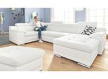 Wohnlandschaft SIT & MORE "Top Andiamo U-Form", weiß, B:336cm H:93cm T:193cm, Kunstleder SOFTLUX;Struktur ( 100% Polyester), Sofas, Wohnlandschaft, mit Kopfteilverstellung, wahlweise mit Schlaffunktion