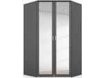 Eckkleiderschrank RAUCH "Bremen", grau (graumetallic), B:117cm H:199cm T:118cm, Holzwerkstoff, Schränke, Eckkleiderschrank, mit 8 Einlegeböden