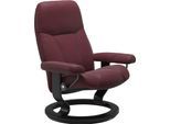 Relaxsessel STRESSLESS "Consul", rot (bordeaux batick), B:85cm H:100cm T:77cm, Leder BATICK: BATICK ist ein leicht korrigiertes, durchgefärbtes und genarbtes Möbelleder, bei dem die meisten Unebenheiten und Spuren in der Regel entfernt wurden.;Leder PALOMA: PALOMA ist ein durchgefärbtes Semianilin-Möbelleder mit natürlicher Narbung.;ROHLEDER Stoff Q2 FARON: Ein fester zuverlässiger Bouclé mit eine