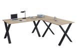 Schreibtisch VCM "X Schreibtisch Eckschreibtisch L Form 130x130x50", braun (schwarz, sonoma, eiche), B:130cm T:130cm, Tische, Schreibtisch
