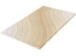 Badematte KLEINE WOLKE "Tender, Badvorleger, Badezimmer Teppich" Gr. 1, beige (sandbeige), H:20mm, Polyester, Badematten, Badematte, Badteppich, Wellen Design, mit Farbverlauf, Hoch-Tief Effekt, waschbar