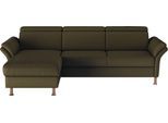Ecksofa OTTO HOME "Calypso L-Form", grün (olive), B:260cm H:85cm T:172cm, 100% Polyester, Sofas, Ecksofa, mit motorischen Funktionen im Sofa und Recamiere