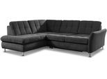 Ecksofa DIE PLANBAR "MP-IN20016 L-Form mit Federkern-Polsterung", schwarz, B:242cm H:87cm T:116cm, 100% Polyester, Sofas, Ecksofa, wahlweise mit Kopfstützen und Schlaffunktion, mit Federkern-Polsterung